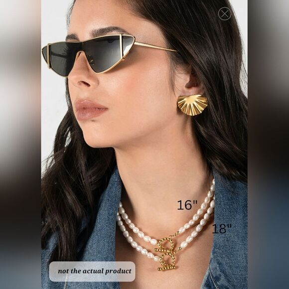 Handmade Pearl Necklace with Vermeil toggle clasp - Picture 2 of 4